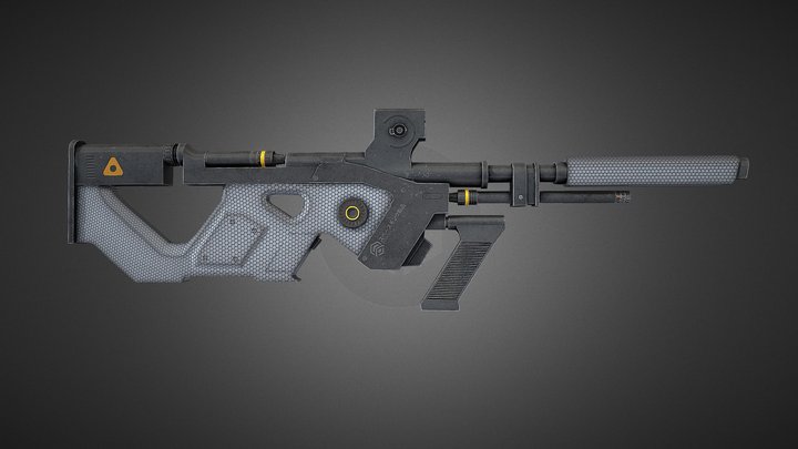 Low-Poly Sci-Fi gun 3D Model