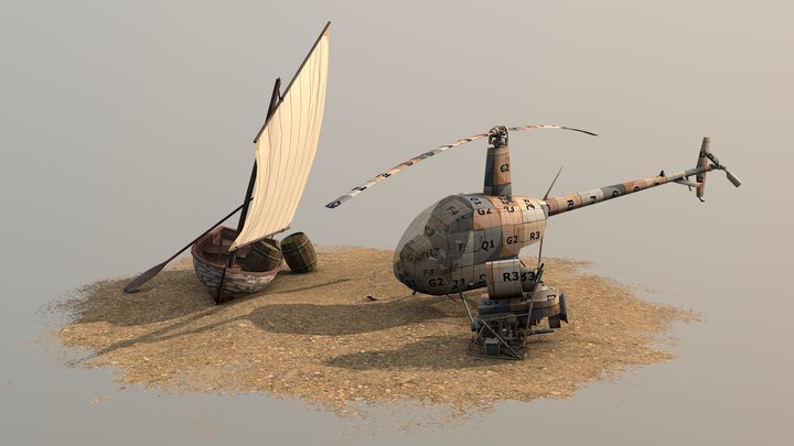 By the Ocean - Unwrap 2 More Detailed Props 3D Model