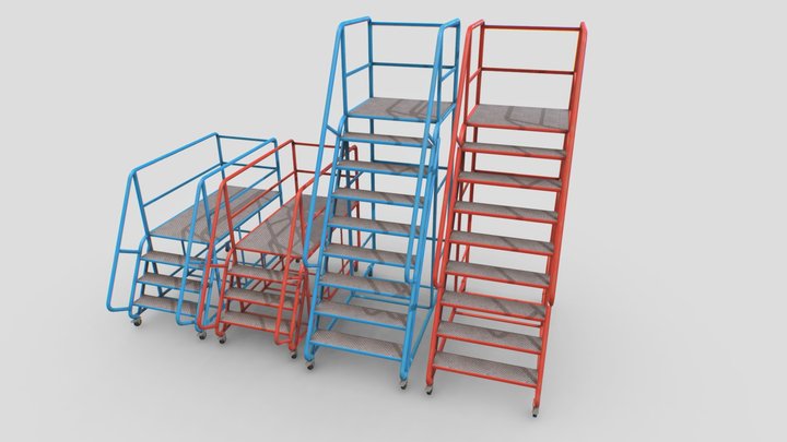 Industrial Warehouse Stairs 3D Model