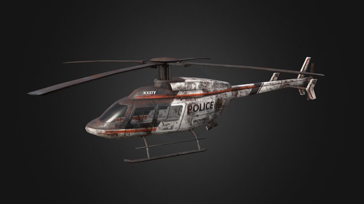 Police Helicpoter 3D Model