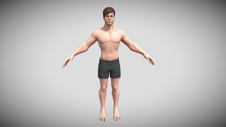 Stylized Male model - Base mesh - Game-ready 3D Model