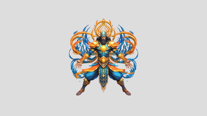 Ethereal Flame Guardian 3D Model