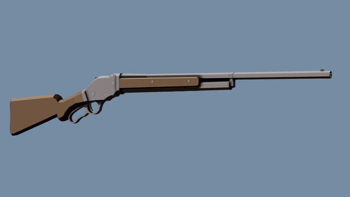 Low-Poly Winchester 1887 – Kostenloses 3D-Modell STL