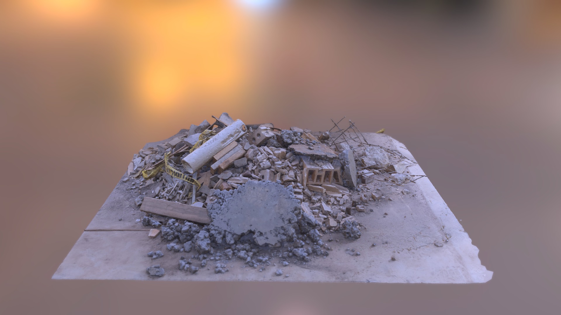3D model Construction Site Rubble 01 - This is a 3D model of the Construction Site Rubble 01. The 3D model is about a pile of wood in the snow.