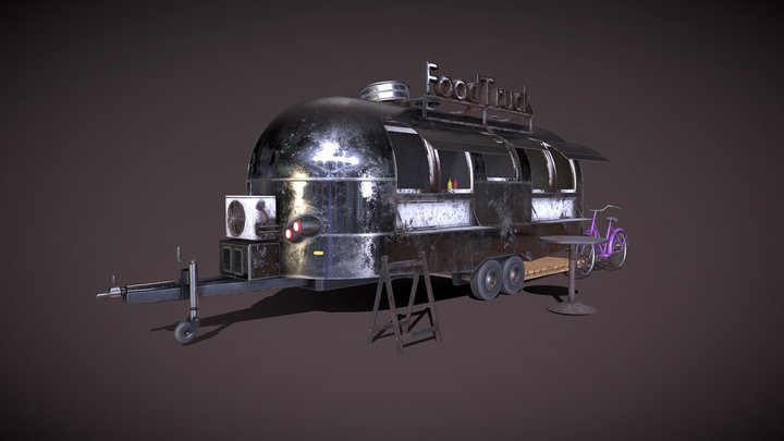 Abandoned Food truck [Game-ready] 3D Model