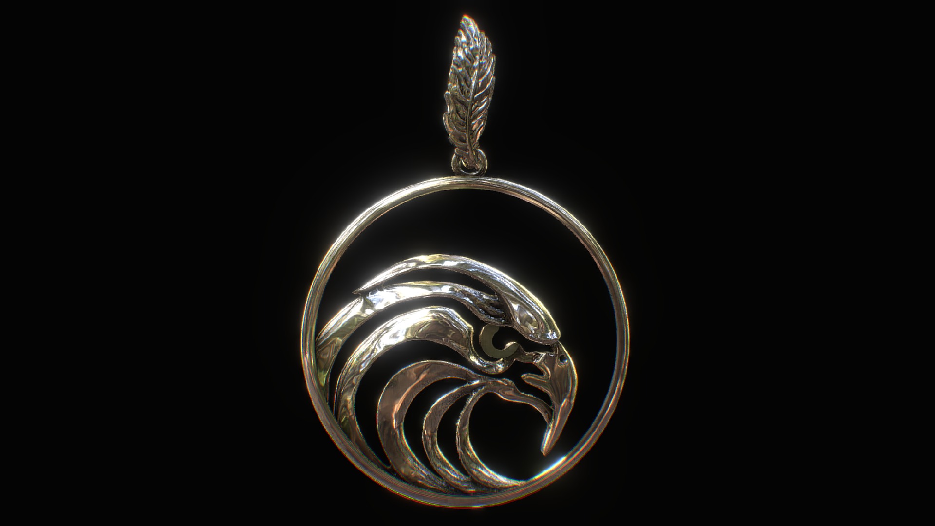 3D model Hawk’s eye - This is a 3D model of the Hawk's eye. The 3D model is about a silver and gold ring.