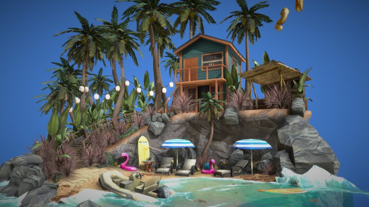 DAE Diorama - By the Ocean 3D Model