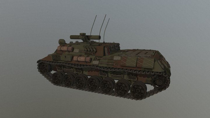 Large Light Tank Mounting TOW System 3D Model