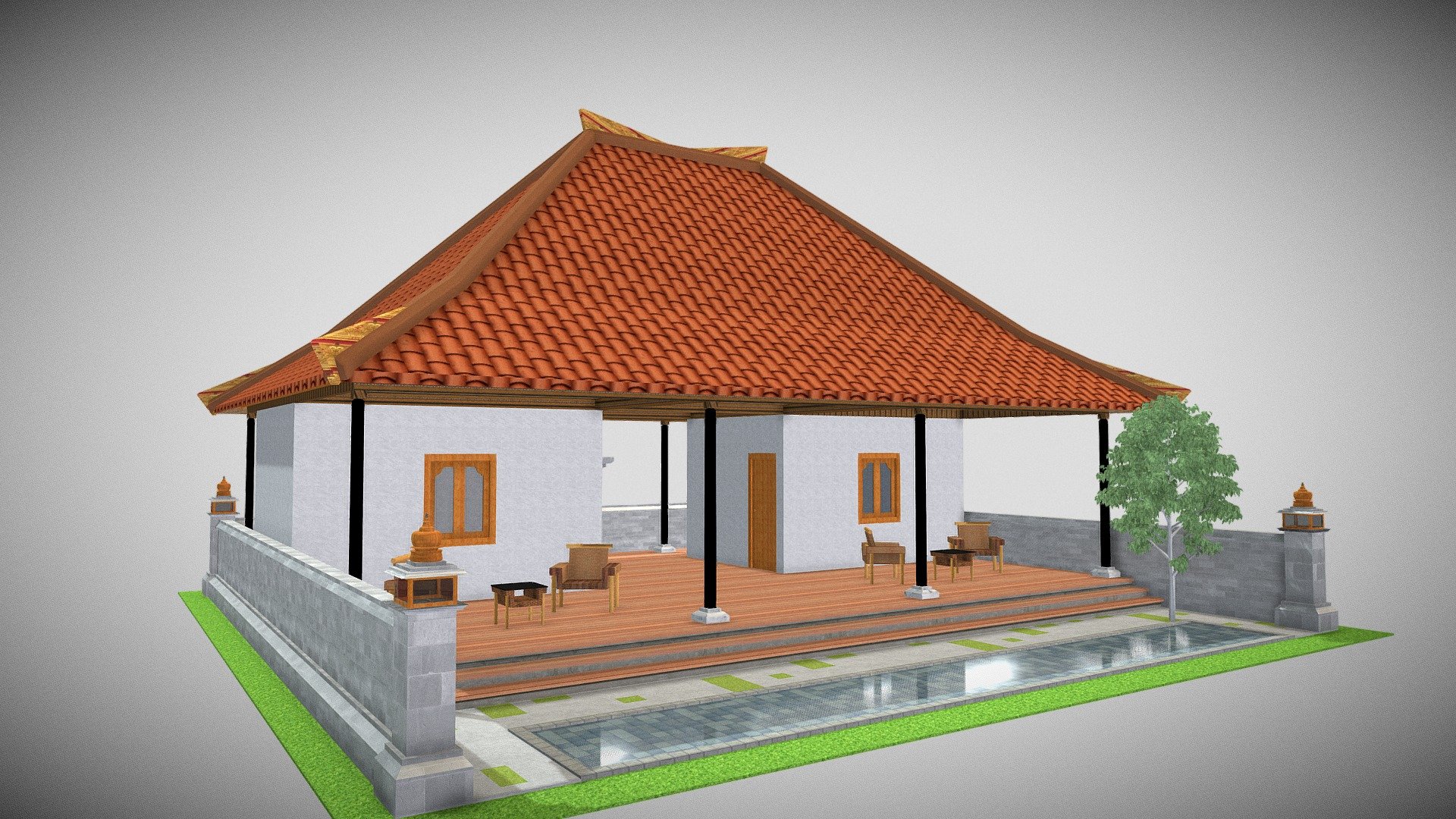 Bali Style House - Buy Royalty Free 3D Model By Rmmetaarch [88a6768 ...