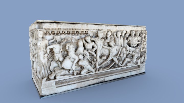 Attic sarcophagus with relief decorations 3D Model