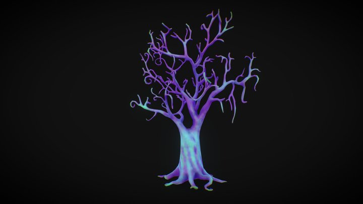 Spooky Tree Low Poly 3D Model