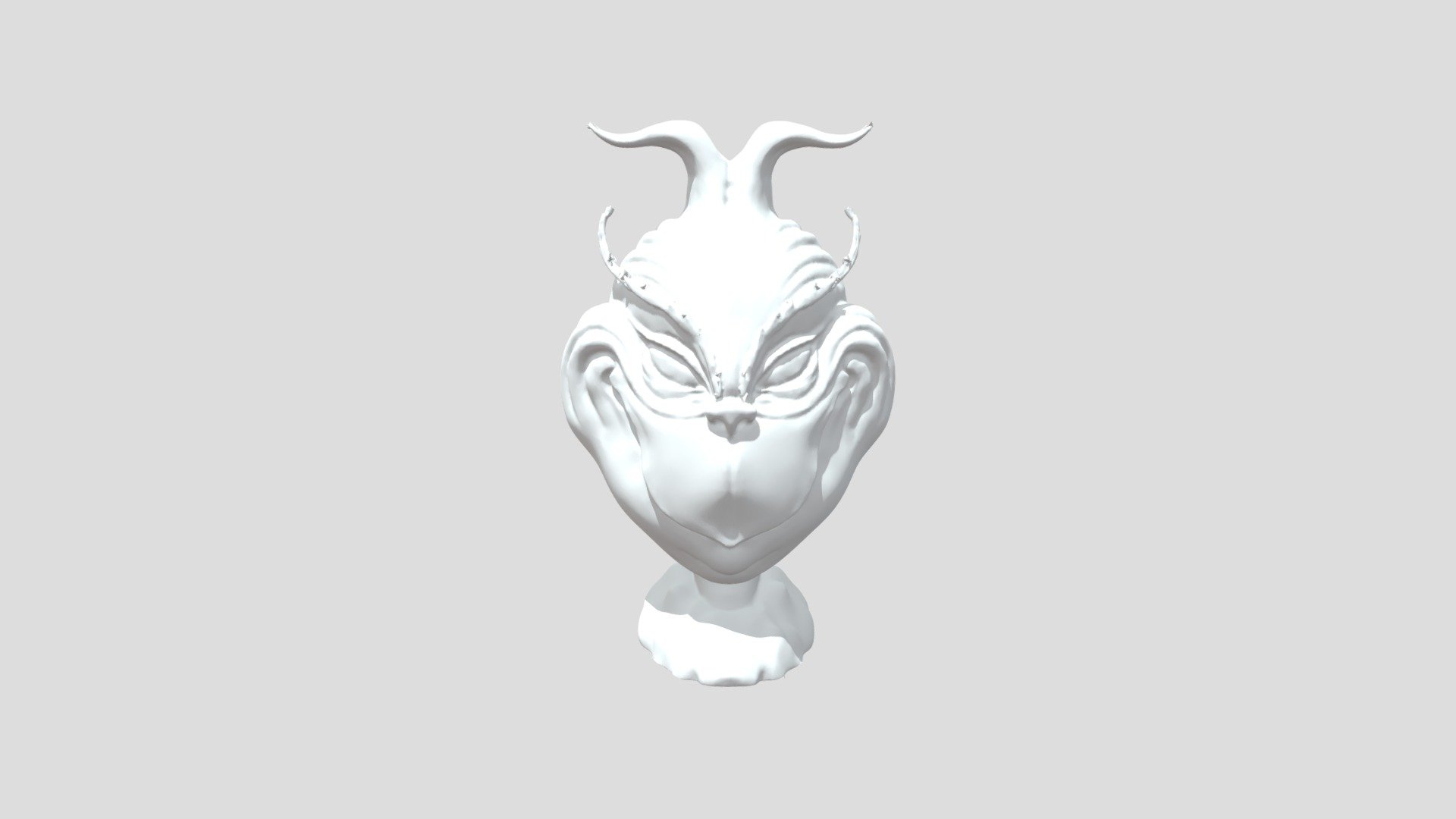 The Grinch bust hollow 3D printable - Buy Royalty Free 3D model by ...