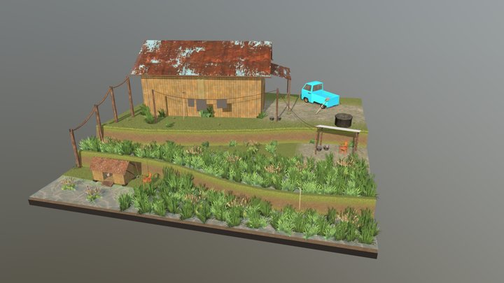 DAE Diorama retake - Small farm 3D Model