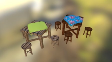 桌椅 3D Model