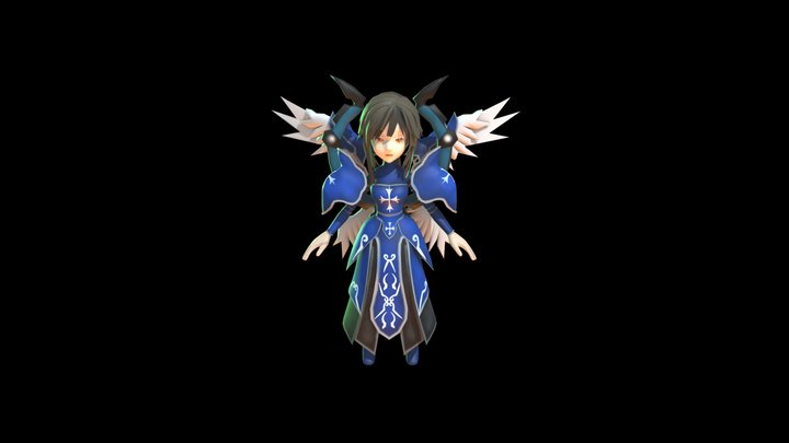 Archangel girl , an anime character 3D Model