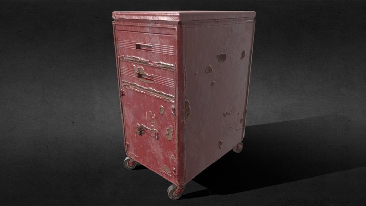 Industrial - Rusty tool cabinet 3D Model