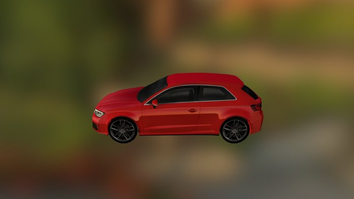 German design sports hatchback low polygon 3D Model