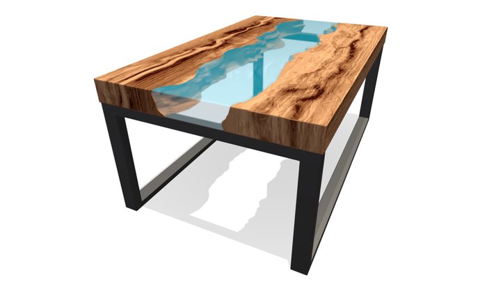 epoxy resin wooden table 3D Model