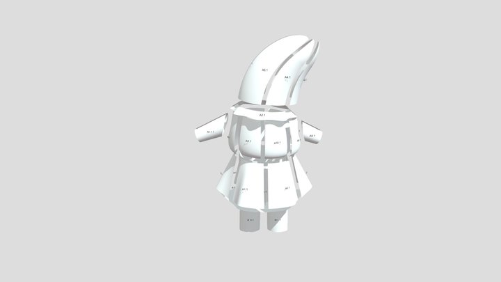 Cuerpo Disfraz señora platano 3D Model