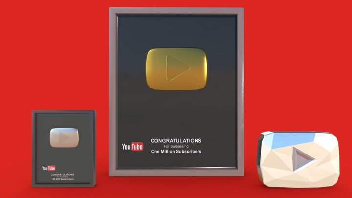 YouTube Play Buttons (old) 3D Model