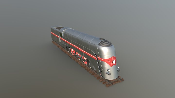 Steam Train 2-3-2 3D Model