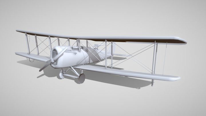 WW1 Airco DH4 Lowpoly for Game 3D Model