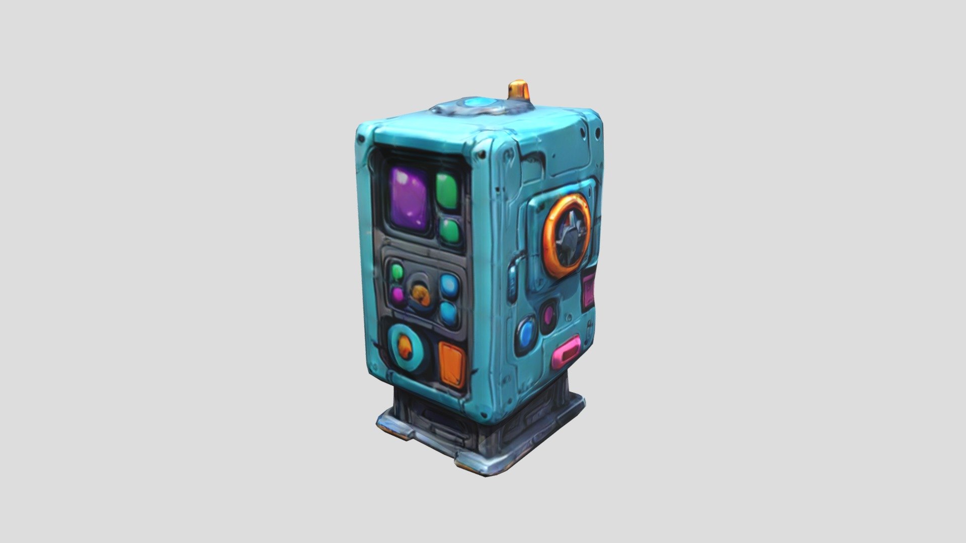 A futuristic, blue device with a complex array o - Download Free 3D ...