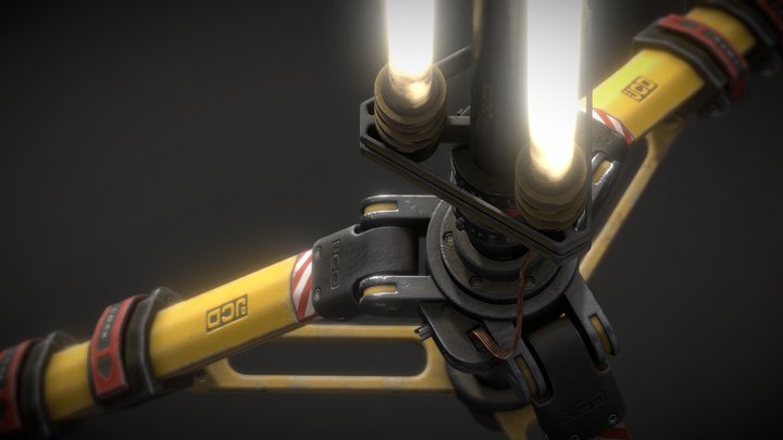 Sci-Fi Tripod Light 3D Model