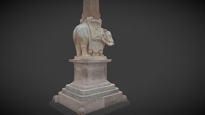 Elephant and Obelisk - Roma 3D Model