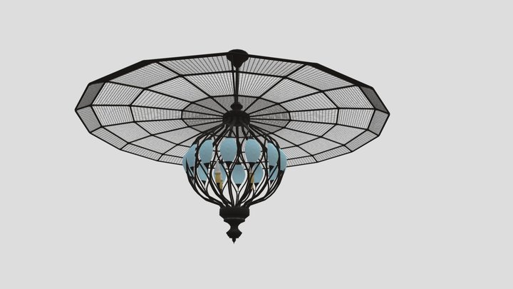 Crystal and Iron Spherical Chandelier 3D Model