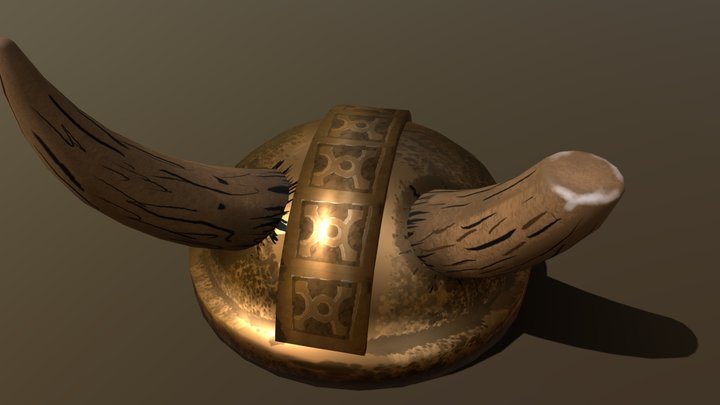 Horned Viking Helmet 3D Model