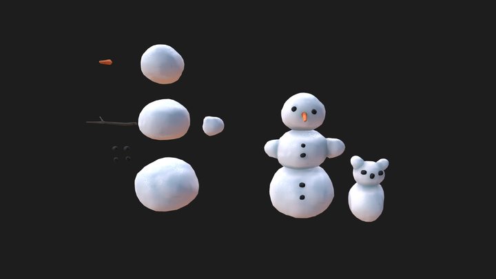 Modular Snowman 3D Model