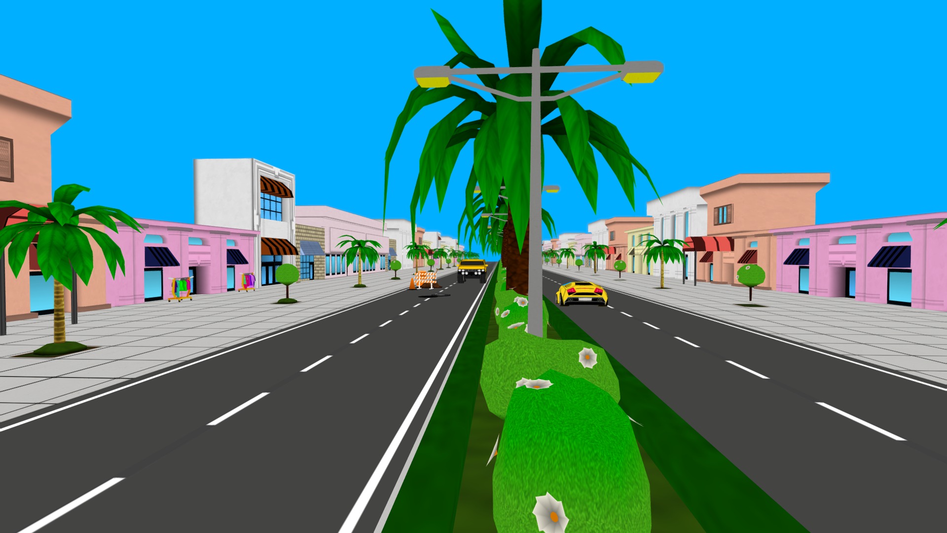 3D model SALE Low Poly Street Scene Assets - This is a 3D model of the SALE Low Poly Street Scene Assets. The 3D model is about a street with cars and buildings.