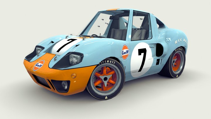 Cartoon Prototype Car 3D Model