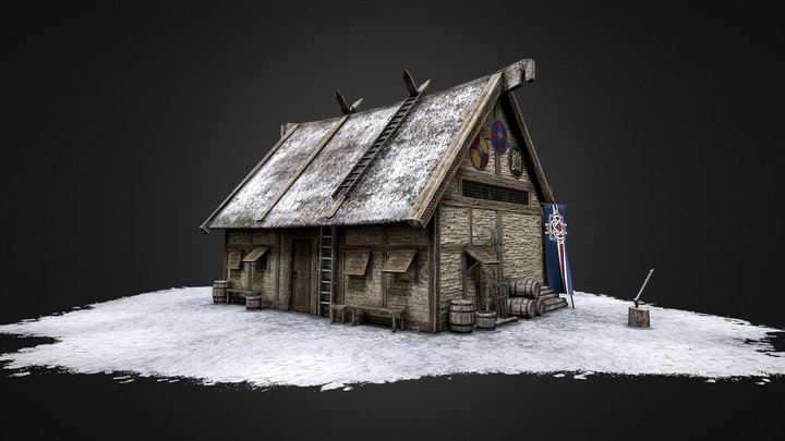 Viking Hut 3D Model