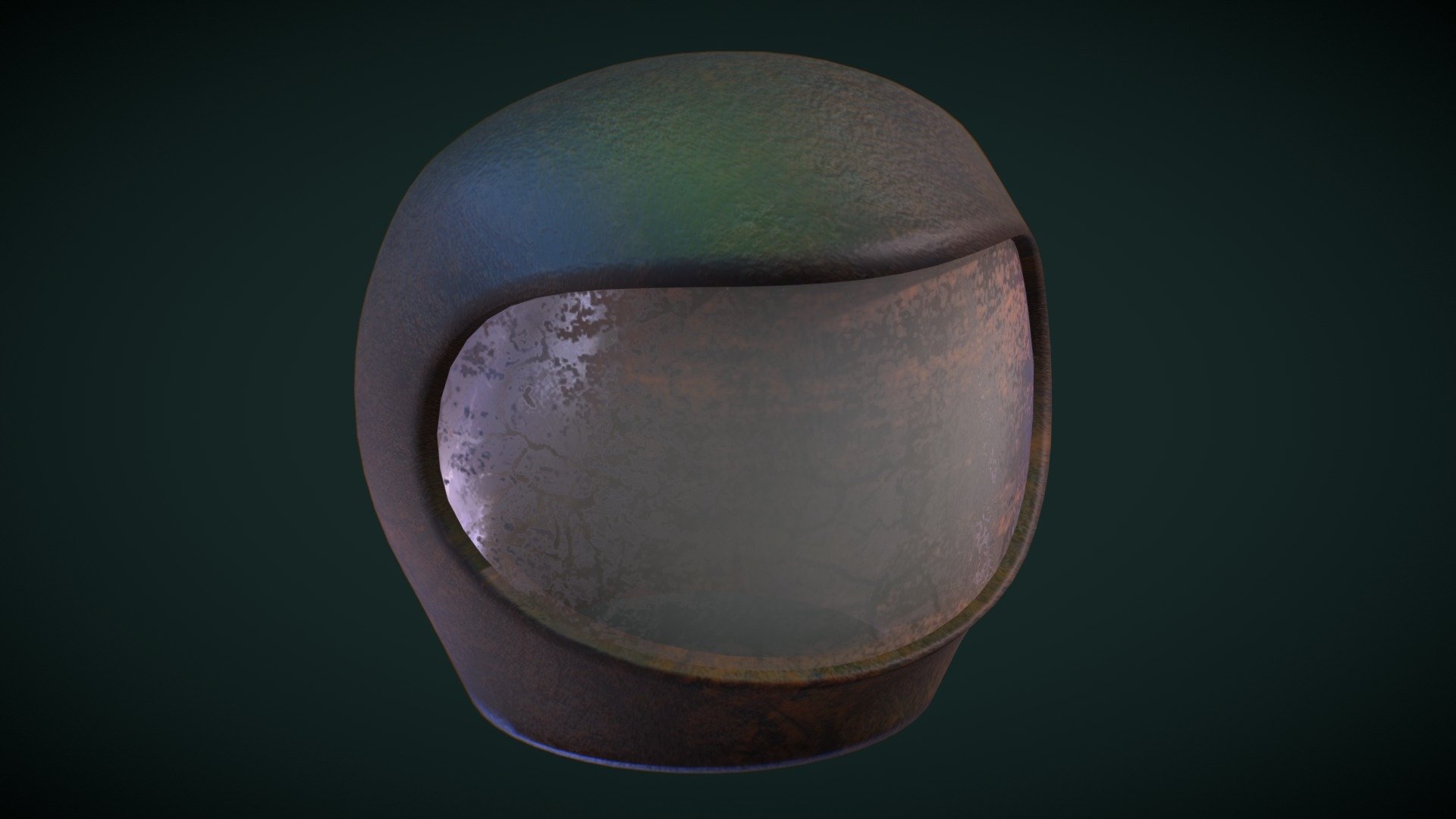 simple rusty helmet