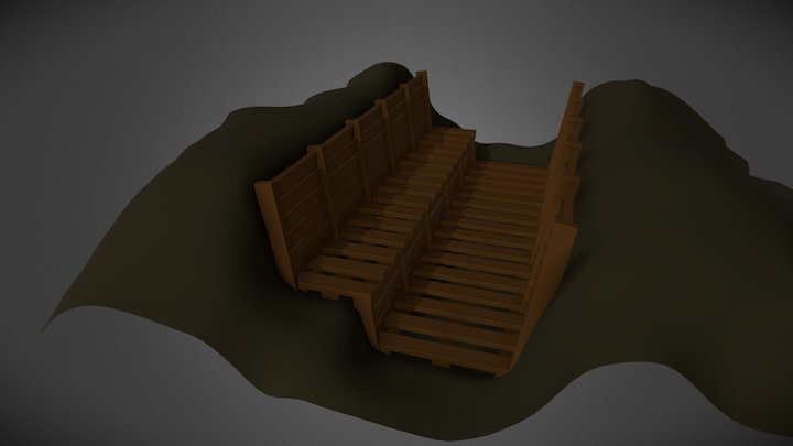 WW1 Trench low-poly 3D Model