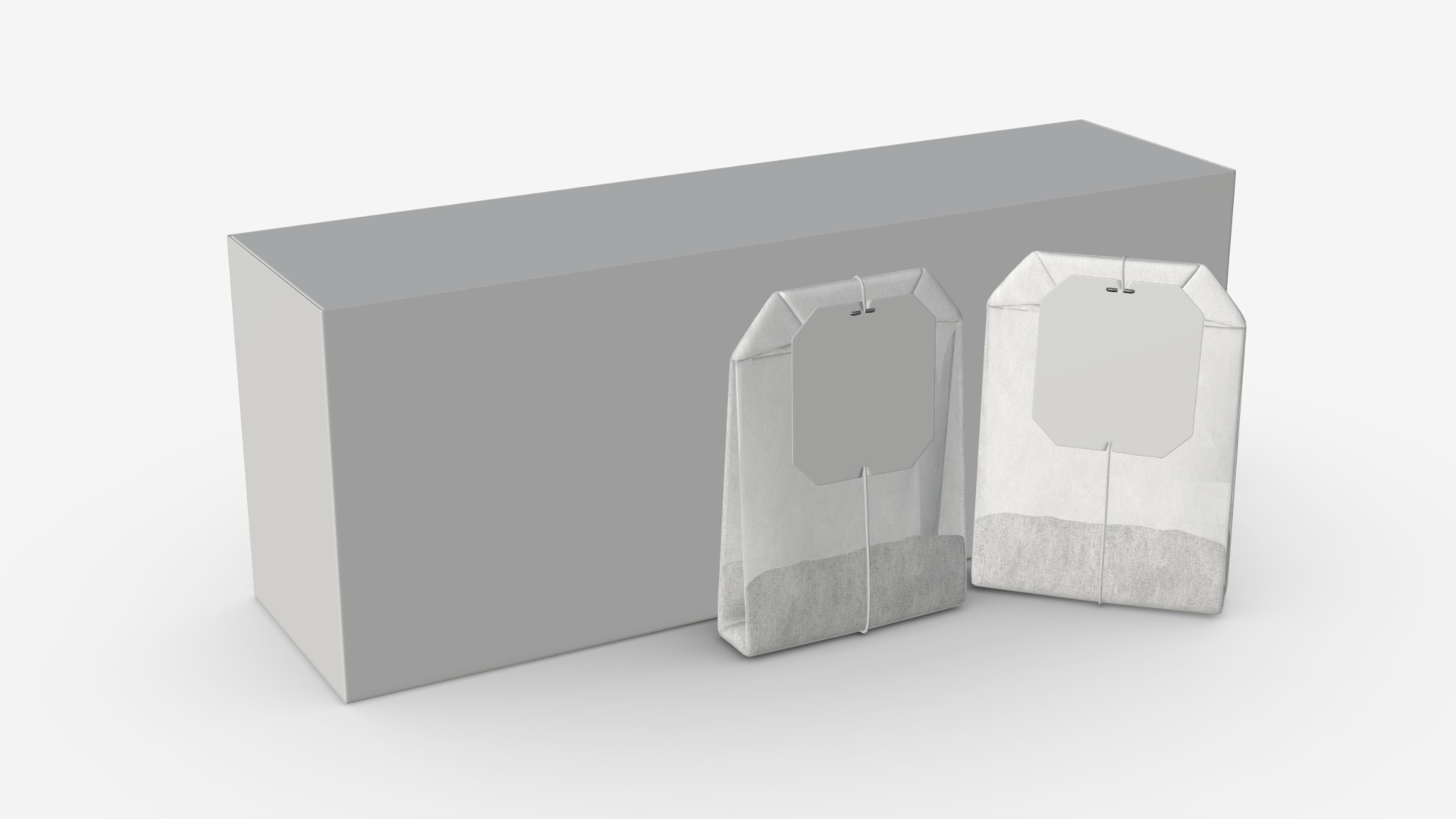 3D model Closed paper tea box with tea bags - This is a 3D model of the Closed paper tea box with tea bags. The 3D model is about a group of white cubes.