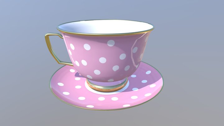 Teacup and plate 3D Model