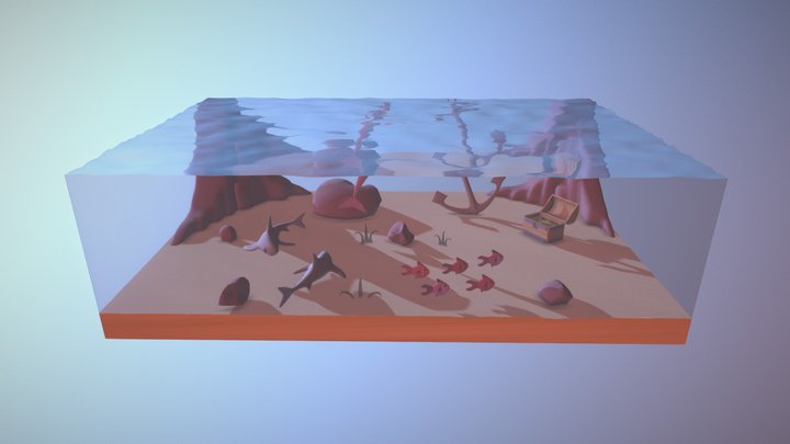 Underwater Scene and Character 3D Model