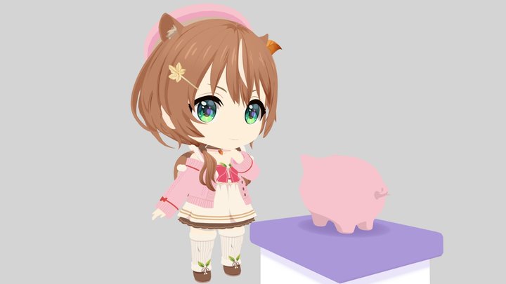 3D Fanart - Ayunda Risu From Hololive 3D Model