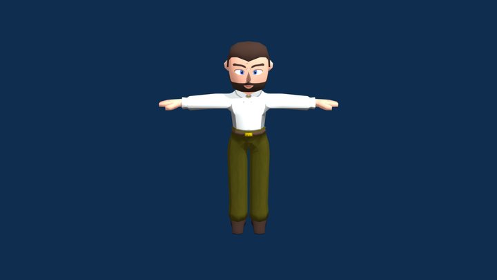 Lowpoly Character "Iwan Aleksandrovic" 3D Model