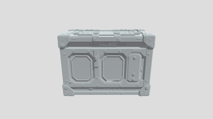 a crate from a cyberpunk game 3D Model