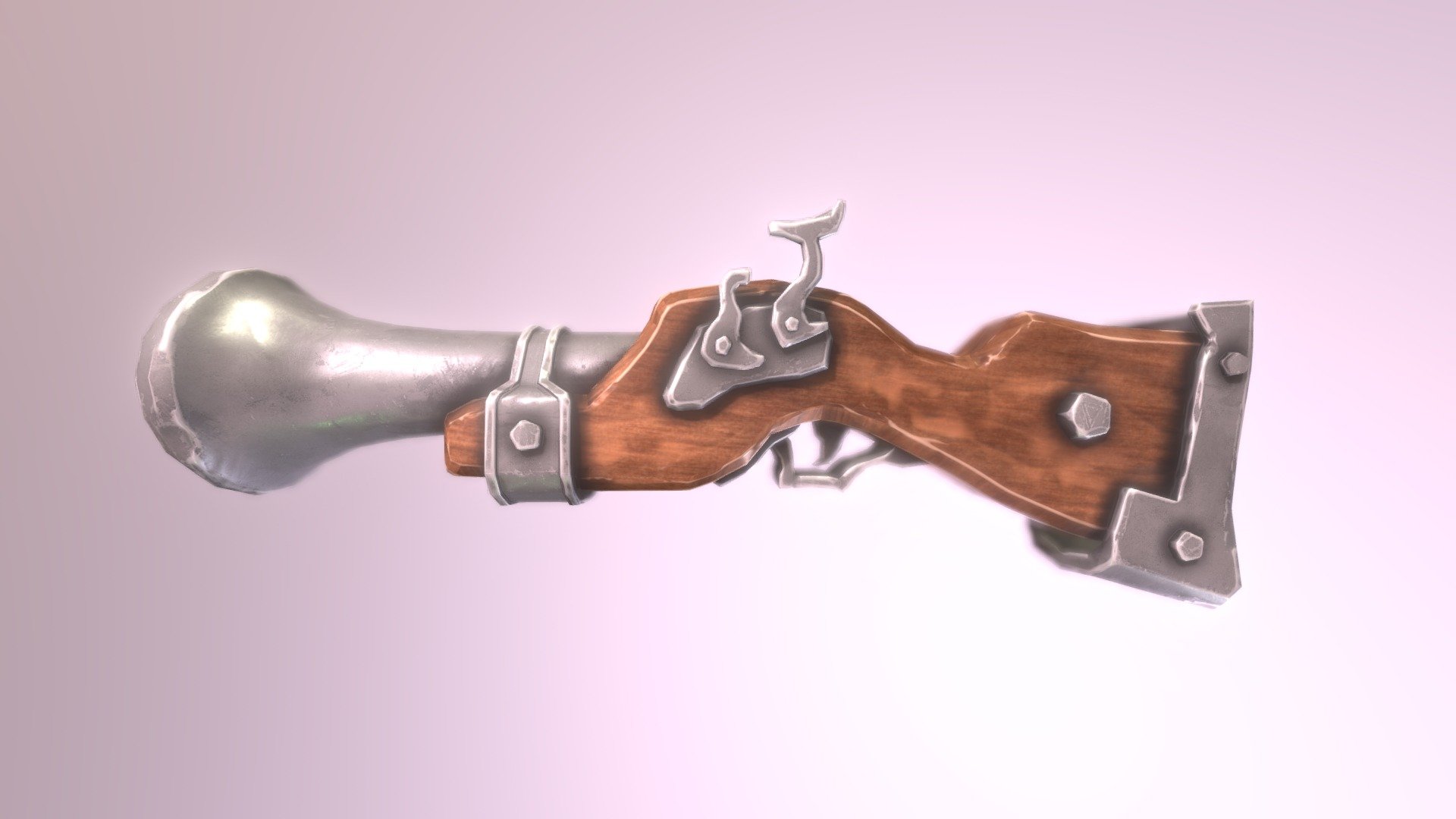 3D model Pirate Blunderbuss VR / AR / low-poly