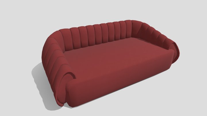 Soft curved sofa 3D Model