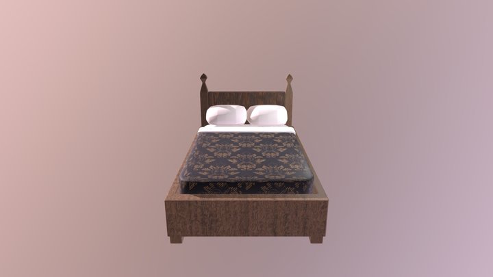 Wooden Bed 3D Model