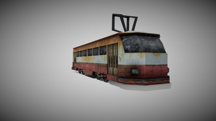 old apocalyptic tram 3D Model