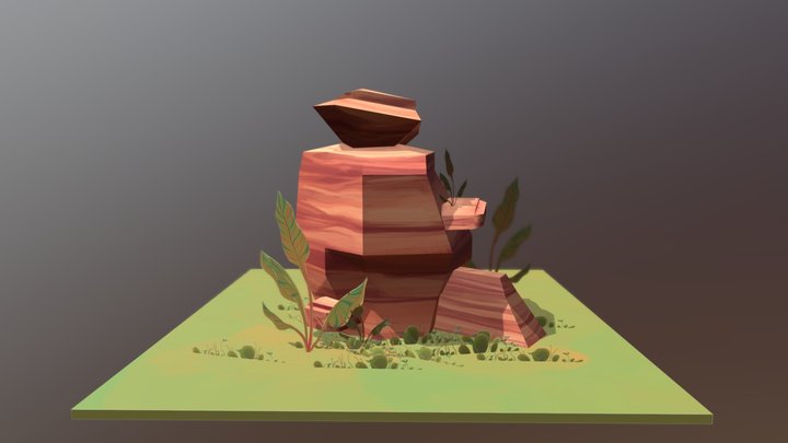 Rocks and plants 3D Model