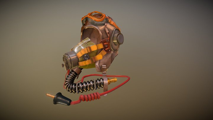WW2 Aviator Helmet 3D Model
