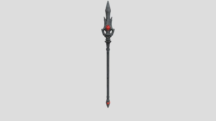 Dark fantasy staff 2 3D Model